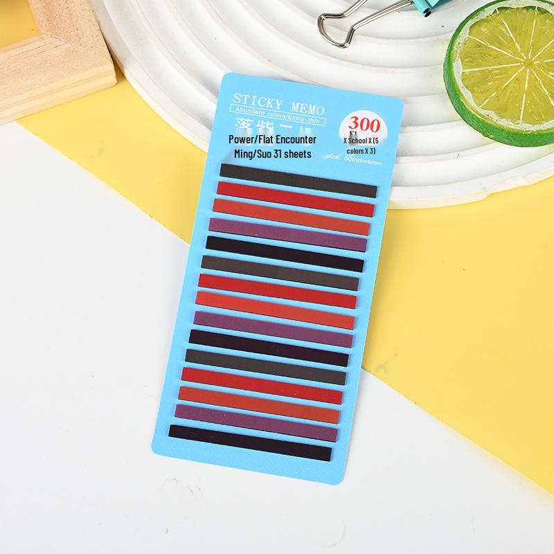 Thin Fluorescent Sticky Note Strips - Candy Colored Student Index Stickers