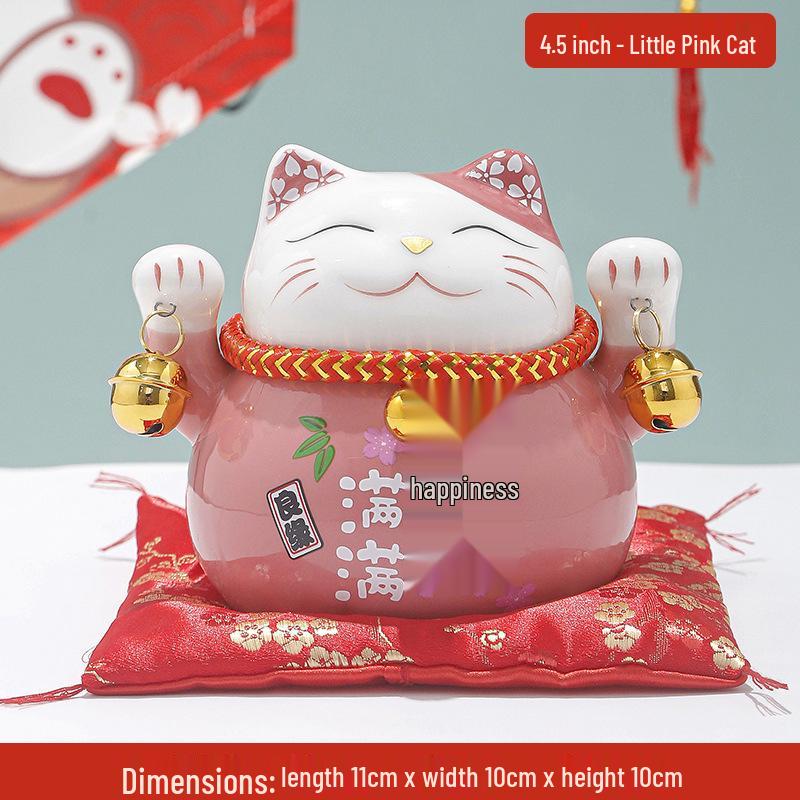 Creative Japanese Fortune Cat Ceramic Piggy Bank - Lucky Gift for Store Openings