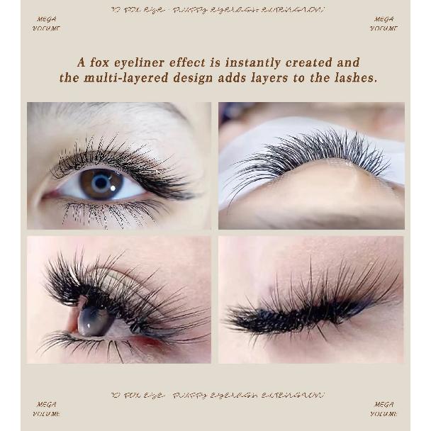 CoMango Fox 5D Shaped Eyelashes Mix8-13 Technological Fibers False Eyelashes Extension Promade Volume Fans Lash Cosmetics