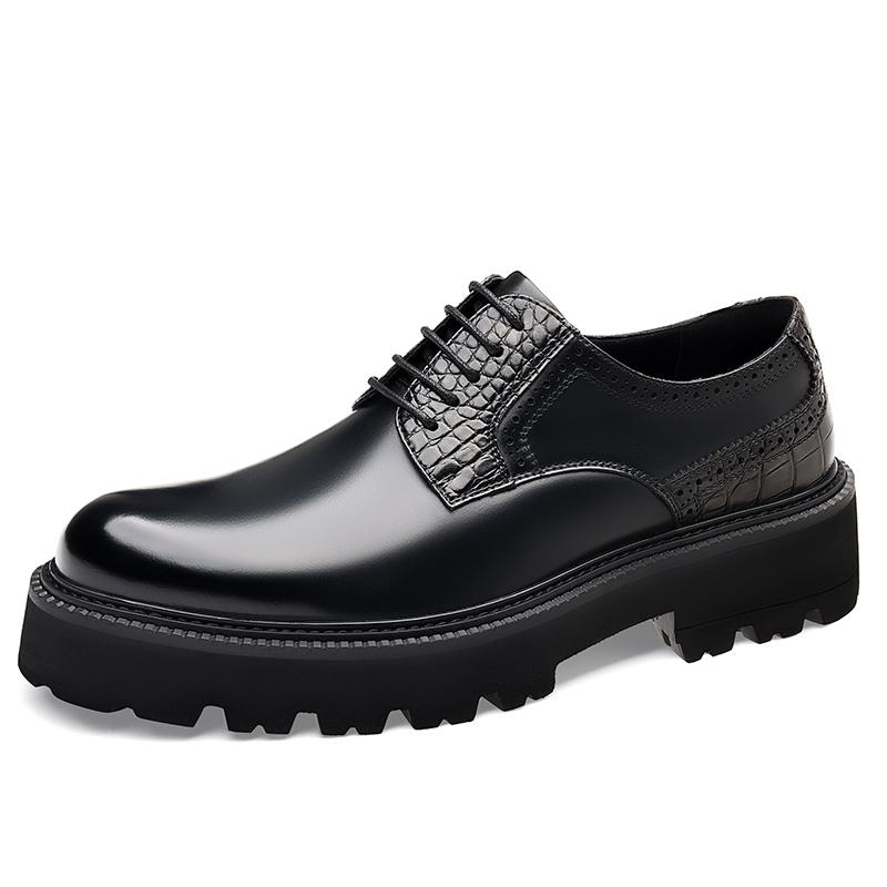 Fashion Luxury Brand Oxford Shoes Men Thick Sole Leather Shoes All-match Business Formal Men Shoes Lace Up Gentlemen's Wedding Footwear