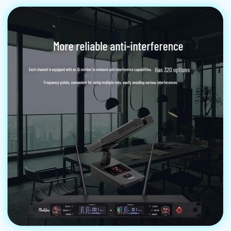 Runpu RP-SU29FS UHF Wireless Desktop Gooseneck Microphone System (CN version)