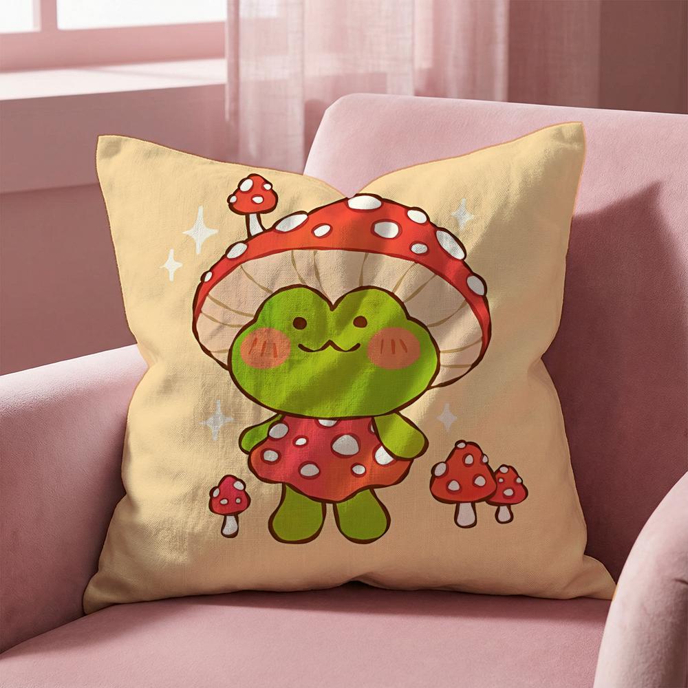 Animal cute frog Cushion Cover MultiScene Pillow Cover for Home  Car  Reversible Soft  Durable for Daily Use