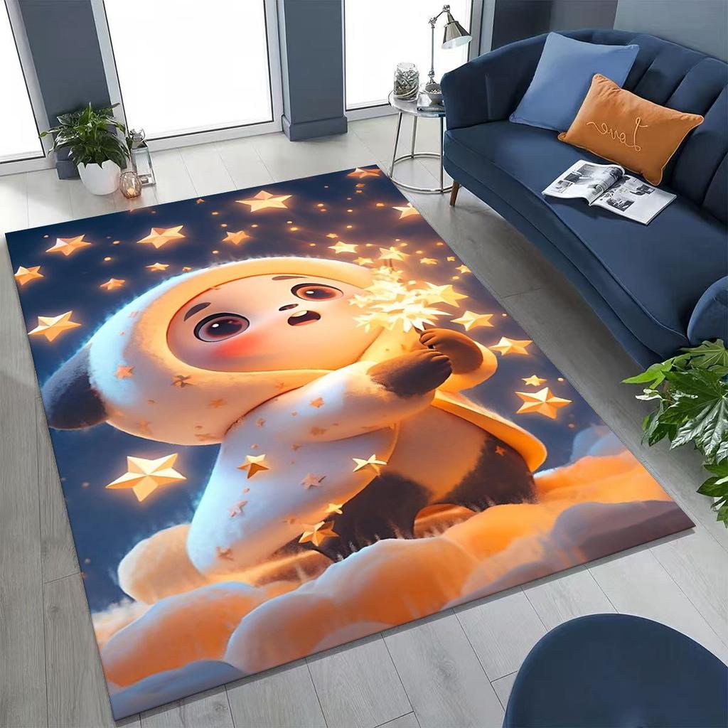 New Dream Panda Cute Cartoon Art Rug for Bedroom Living Room Sofa Home Doormat Decor,Large Kid Play Non-slip Floor Mat Gift