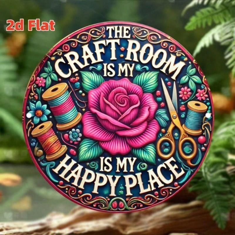 Metal Tin Sign Floral Pattern Wall Art Home Decor 20x20cm
