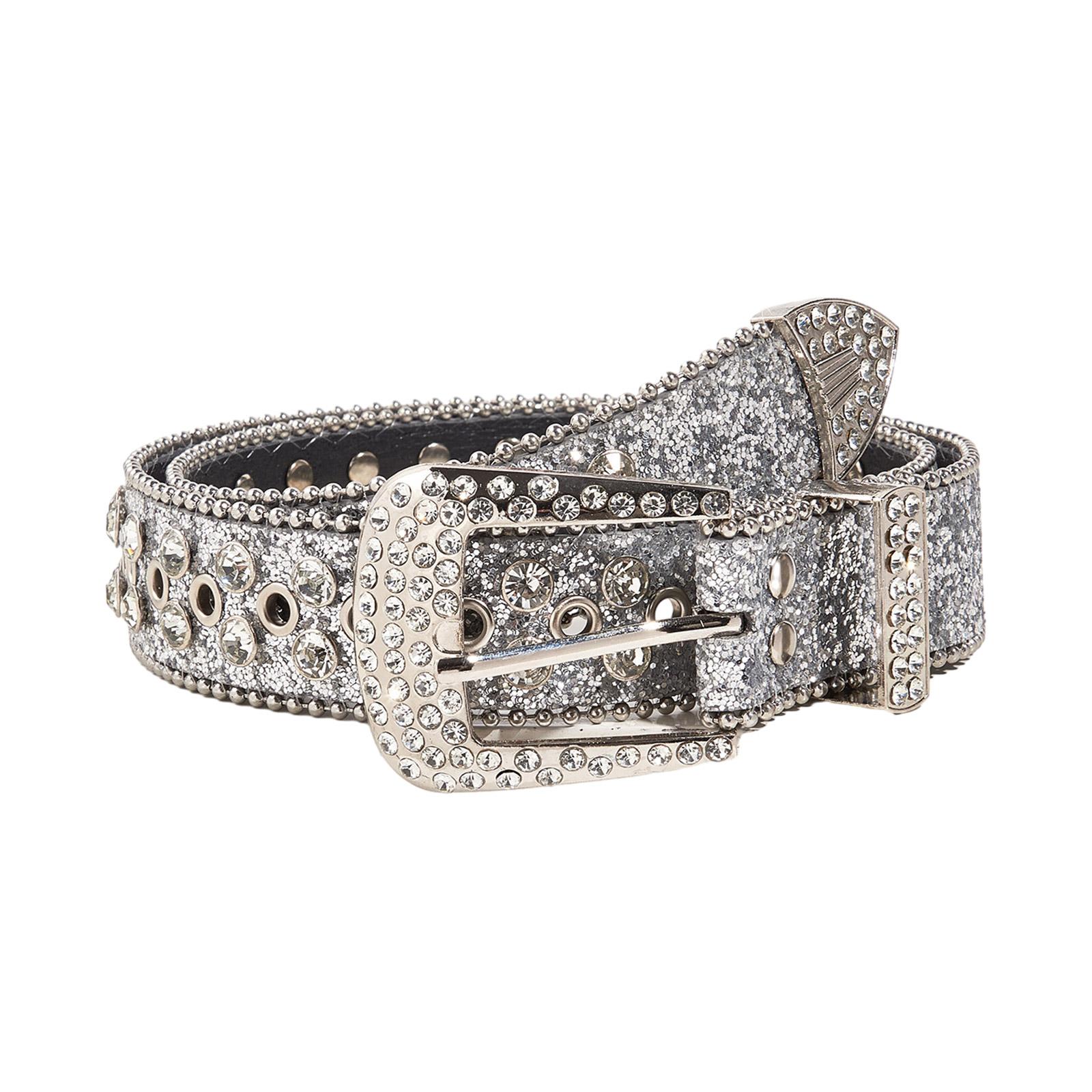

Rock Fans Waist Belt Adjustable Pin Buckle Rhinestone Belt for Woman Girls Thin Full Sequins Waist Strap for Jeans Dress серебряный