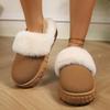 Fashion Women Indoor Fluffy Slippers Thick Sole Winter Warm Shoes Couples Fur Keep Warm Comfortable Shallow Slippers Women Slides Women
