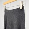 Black Label Women's A-Line Knitted Midi Skirt, Elastic Waist, Yangtze Yarn 2-Ply 48s Wool, Black Grey
