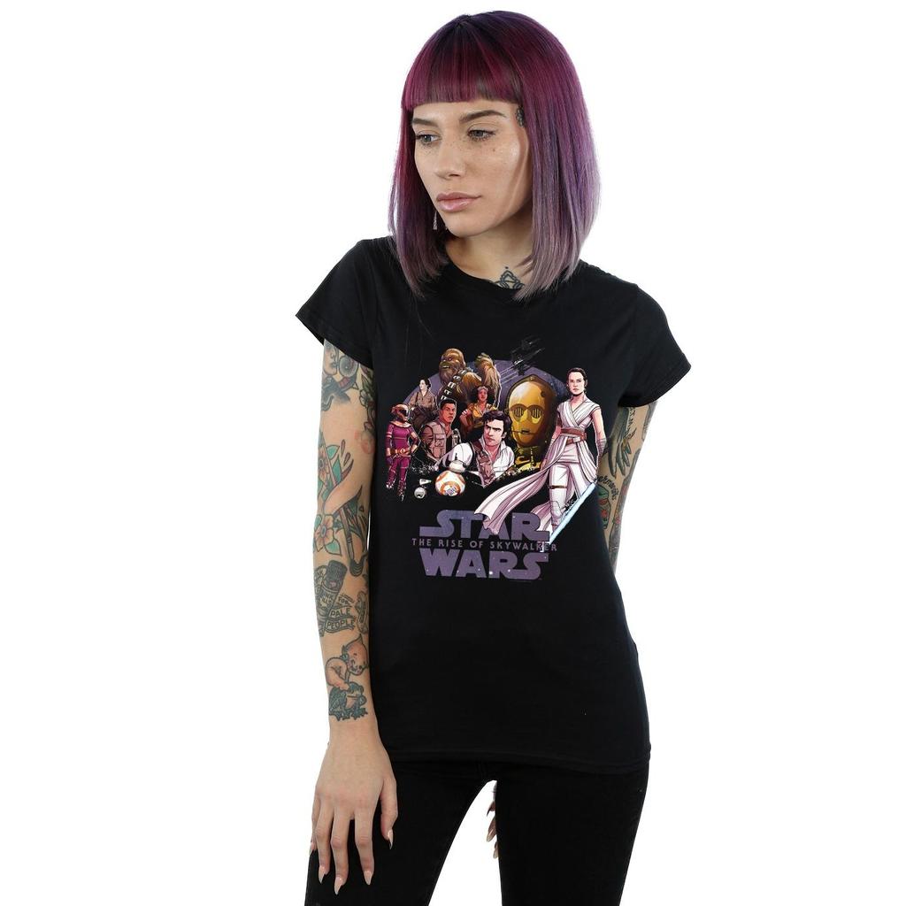 Star Wars: The Rise of Skywalker Womens/Ladies Star Wars The Rise Of Skywalker Resistance Rendered Group Cotton T-Shirt