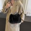 Ultra-Soft faux fur Winter Warm Handbag with Detachable Strap Solid Color Versatile Handbag for Everyday Use, Purse