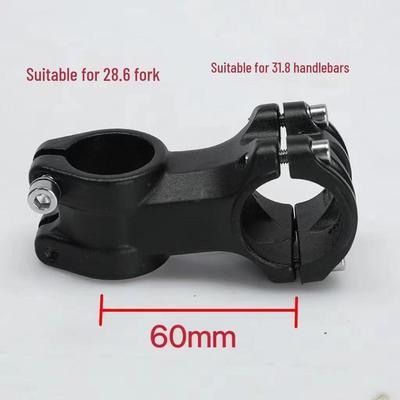Mountain Road Fixed Gear Bicycle Handlebar Stem, Headset Compatible, 25.4/31.8mm Diameter, 38/60/80/90mm Length Options