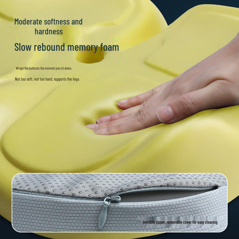 Japanese Memory Foam Seat Cushion - Hip & Lumbar Support for Office Chair, All-Season Comfort