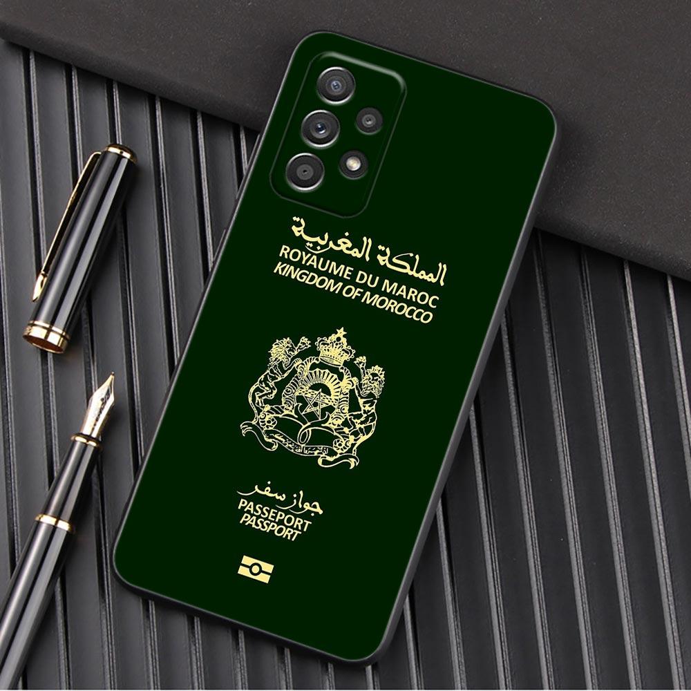 Morocco Flag passport Phone Case For Samsung Galaxy A57 A56 A37 A55 A36 5G A26 A54 A52 A35 A34 A25 A17 A16 A15 A07 06 Soft Cover