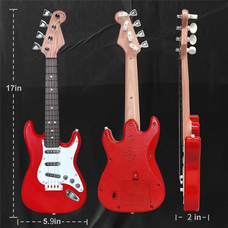 Children's guitar toys, 4-string children's electric guitar instruments, portable electronic musical instrument toys
