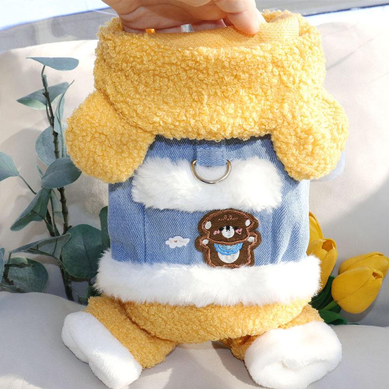 Winter Hundekleidung für kleine Hunde Bichon Teddy Zwergspitz Schnauzer Polyester Lässig Vierbeiner Winterstil Cartoon Stickerei