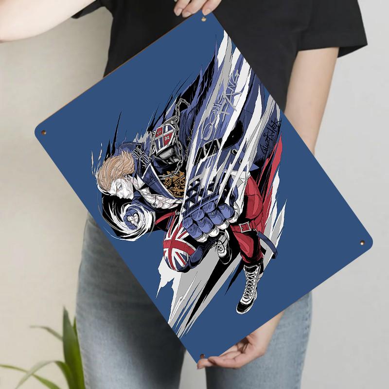 

Custom British Style Dynamic Character Metal Wall Art Decorative Painting for Home Office 20x30cm（7.8x11.8inch）