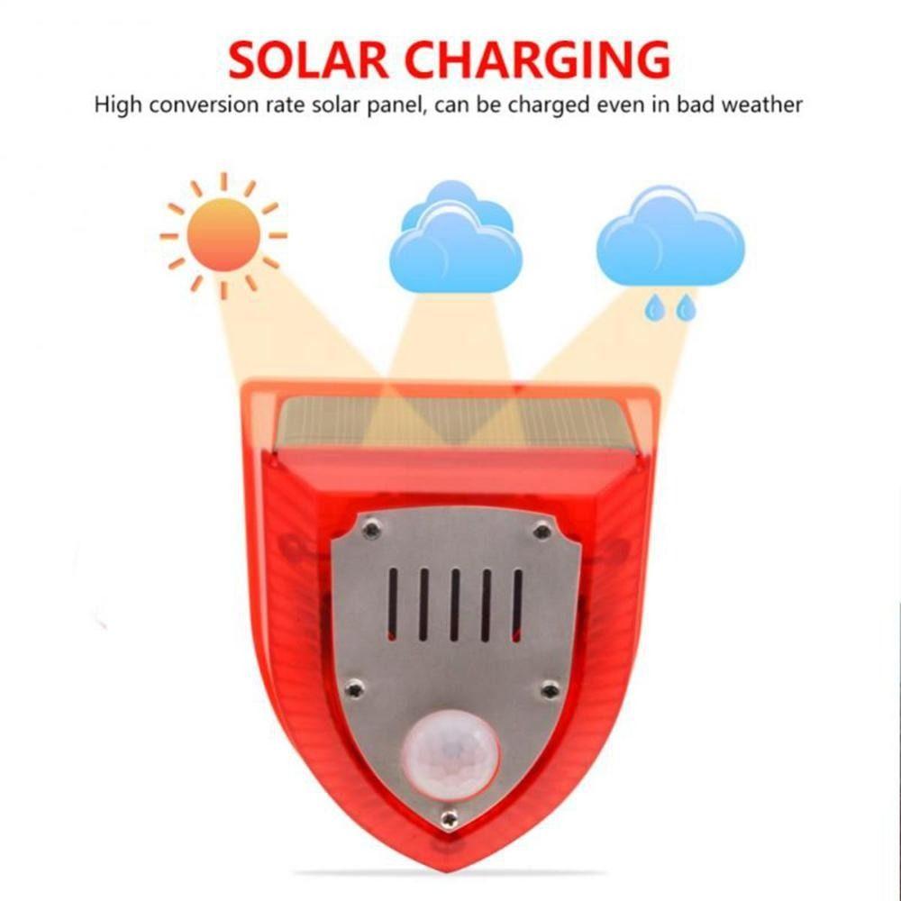Waterproof Solar Alarm Multifunctional Security Alarm Siren Solar Lamps  Garden Protection