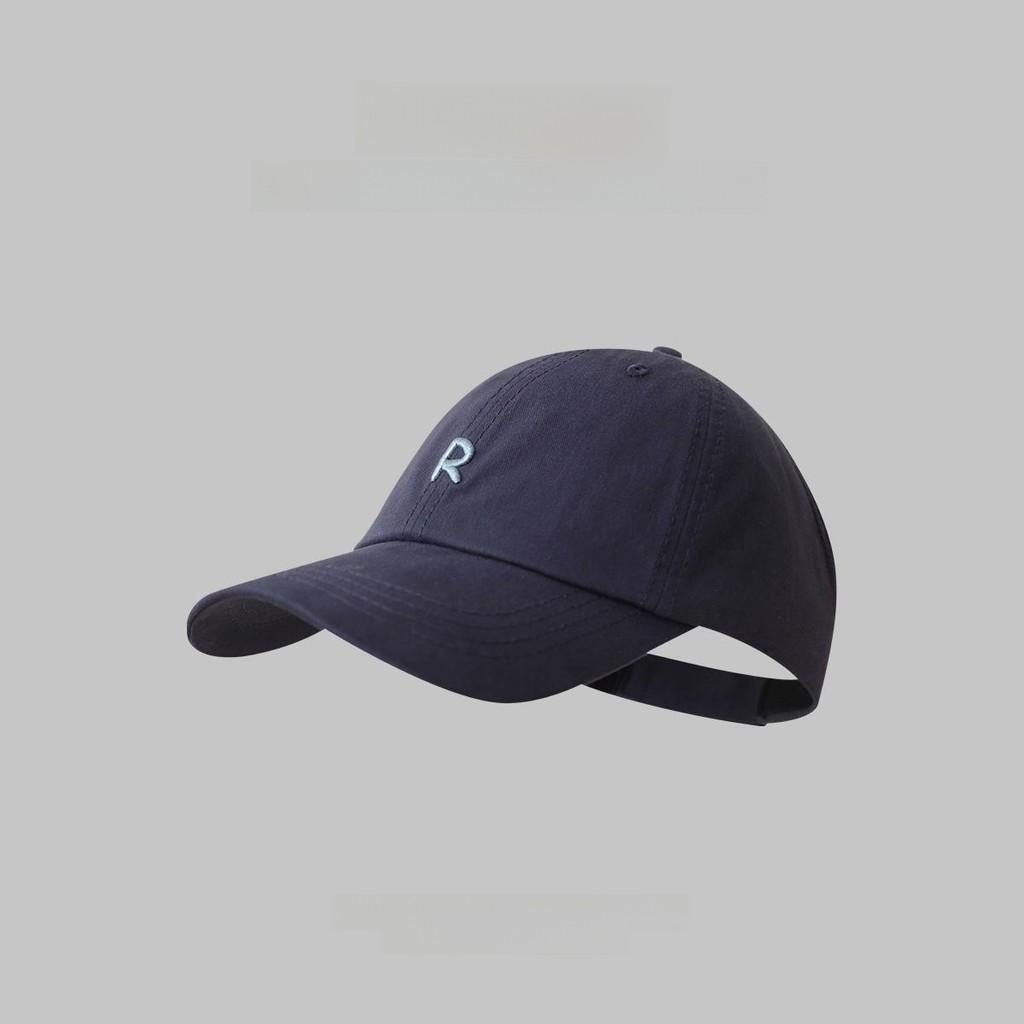 R Letter Embroidery Caps Fashionable Versatile Shading Outdoor Hats Activities