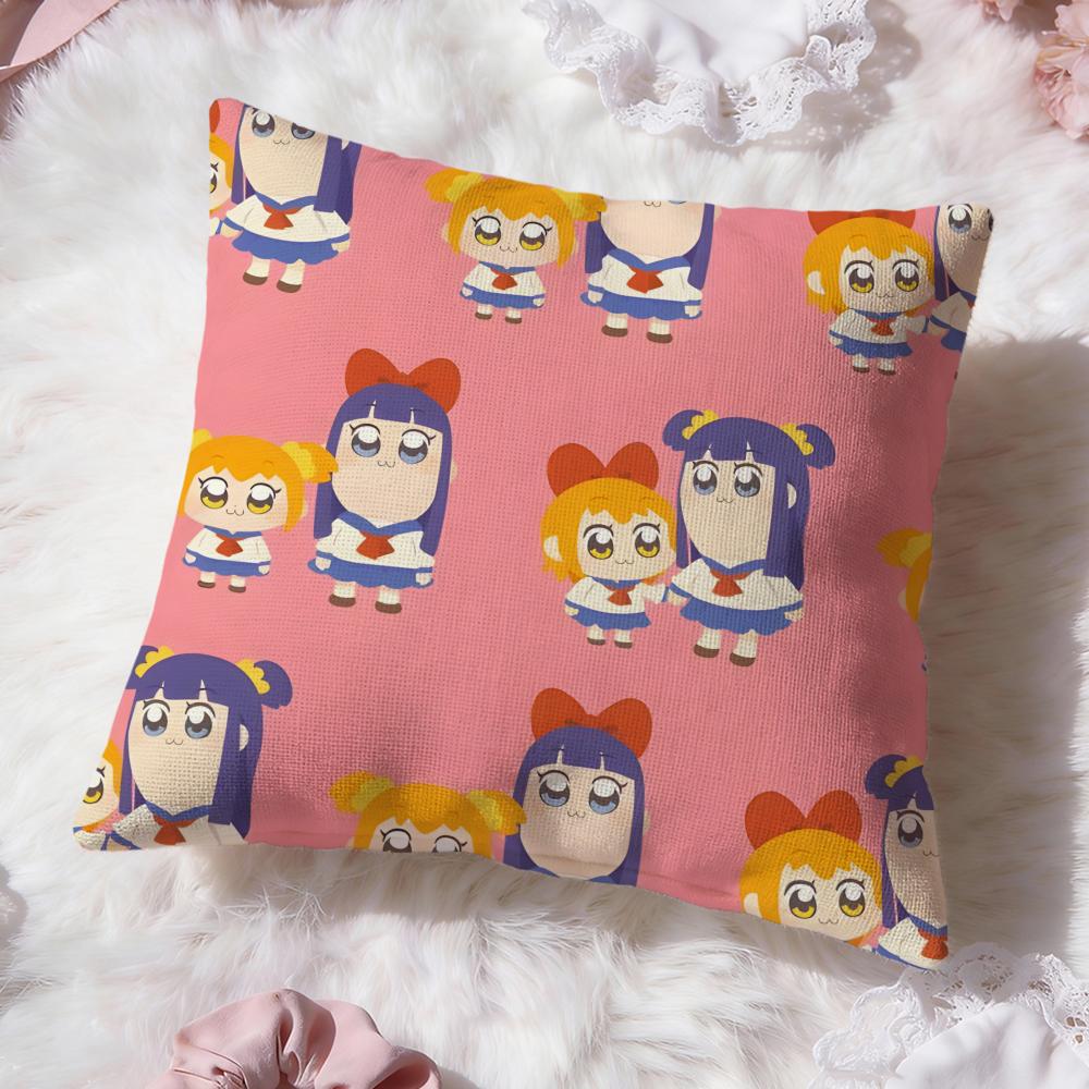 Милая наволочка с изображением персонажей аниме Pop Team Epic, двусторонняя, премиум-класса, для комфорта – дизайн «два в одном» для любой комнаты и салона автомобиля. 30cmx30cm