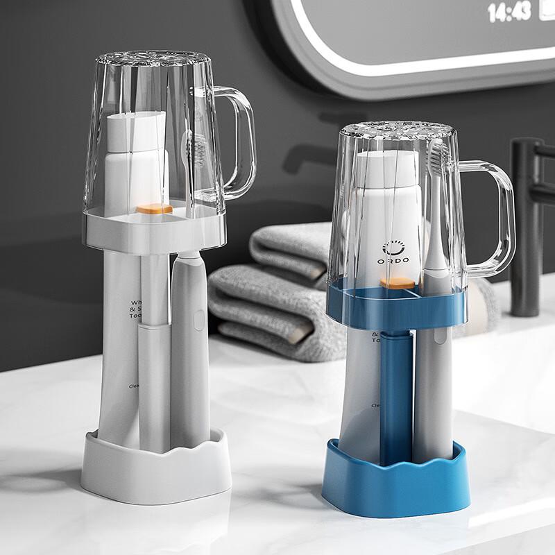 REO&HOMME Simple Mouthwash Cup & Toothbrush Holder Set