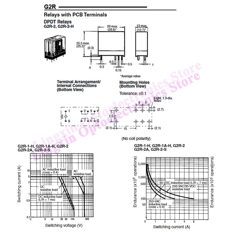 2PCS/lot Power Relays G2R DC5V 12V 24V AC220V G2R-2-5 G2R-2-12 G2R-2-24VDC G2R-1-12 G2R-1-24 G2R-1-E-12 G2R-1-E-24 Original New Relays 5