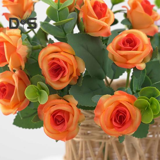 Artificial Flower Beautiful Exquisite Faux Silk Flower Realistic Visual Effect Fake Rose