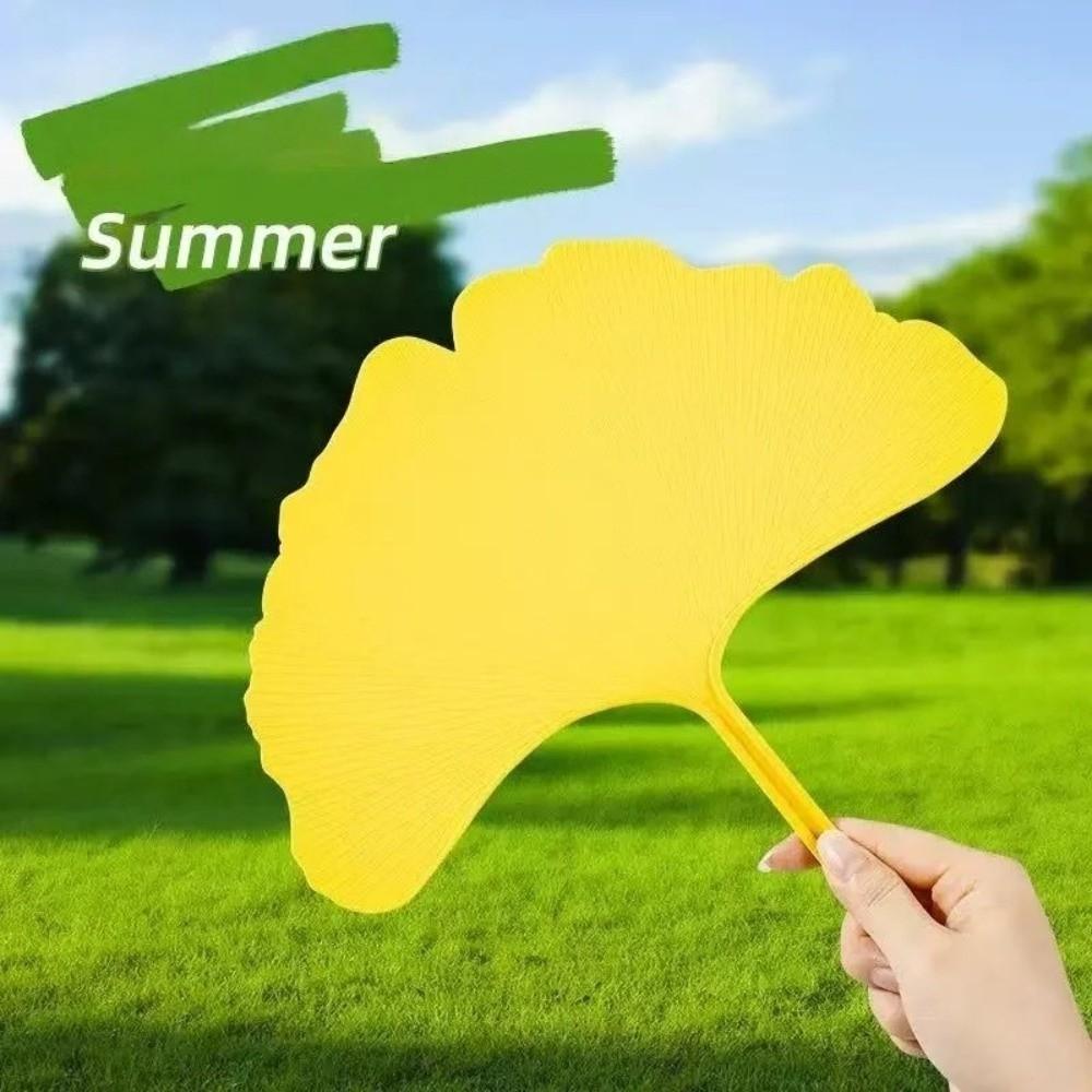 Durable Ginkgo Biloba Fan Artificial Summer Cooling Fan Portable Apricot Fan  Summer