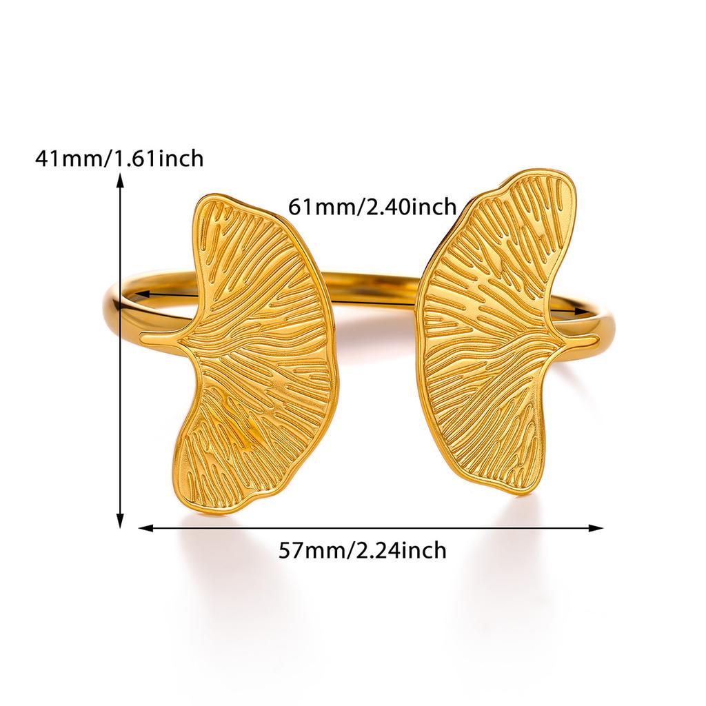 Gold Color Double Sun Flower Open Bracelet For Women Elegant Stainless Steel Cuff Bangles Waterproof Summer Jewelry Fashion Gift
