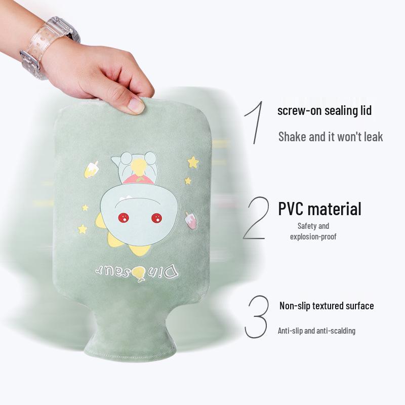 Kaqikete Cute Cartoon Plush Refillable Winter Hot Water Bottle & Hand Warmer