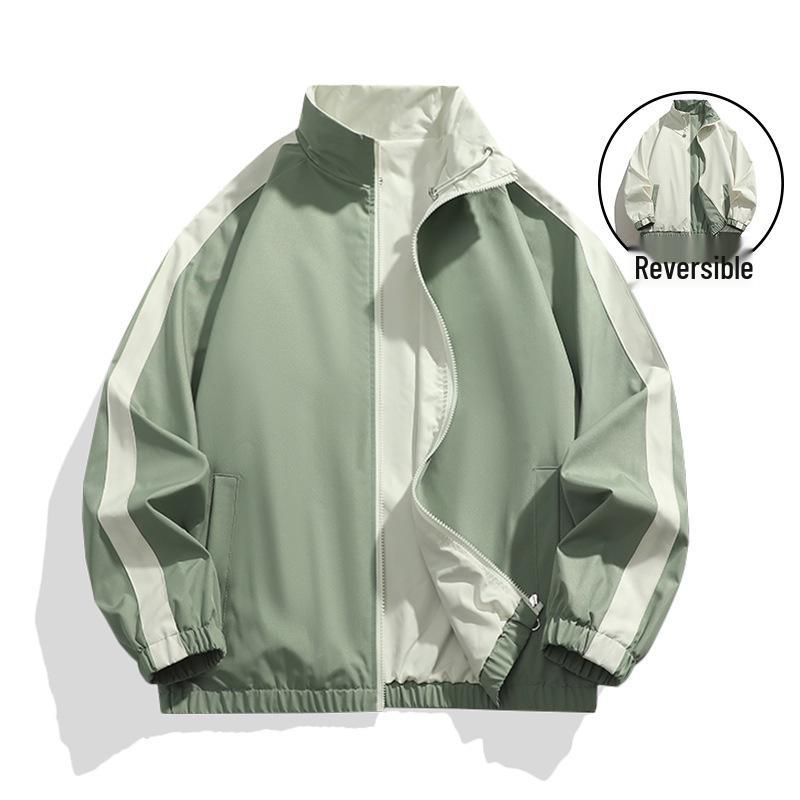 Giacca da Uomo Reversibile con Collo Alto - Trendy Marchio Americano per Abbigliamento Casual Primavera e Autunno.