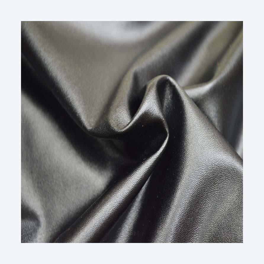 Imitación Cuero PU Tejido de Punto Elástico para Leggings Laminados de Seda de Leche