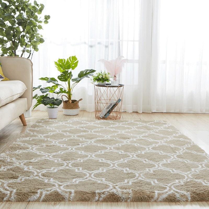 Plush Tie-dye Living Room Full Carpet Floor Mat Thickened Soft Carpet Bedroom Bedside Silk Wool Floor Mat