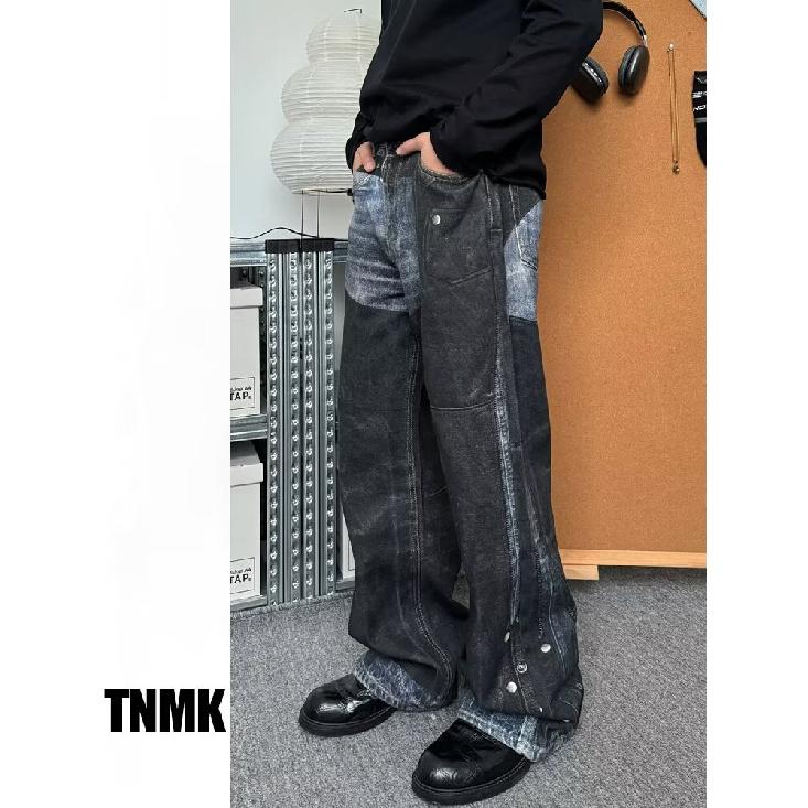 

Свободные повседневные брюки мужские корейские модные универсальные брюки широкие брюки длиной до пола 3XL синий