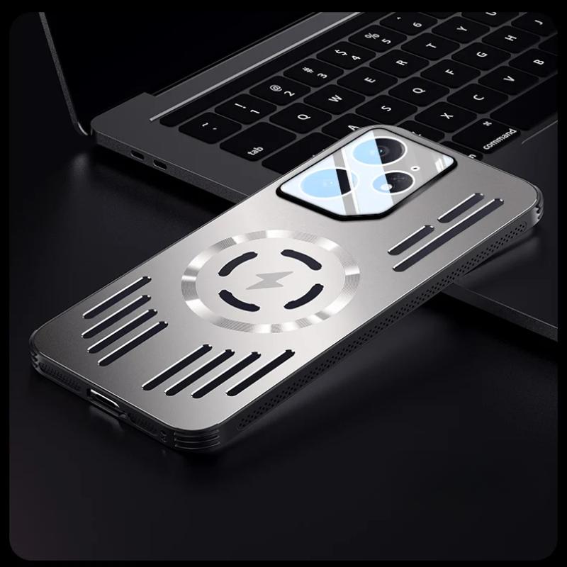 Metal Heat Dissipation Shockproof Magnetic Case For Realme Neo7 Neo 7 Magsafe Aluminium Alloy Hard Cover Bumper Shell