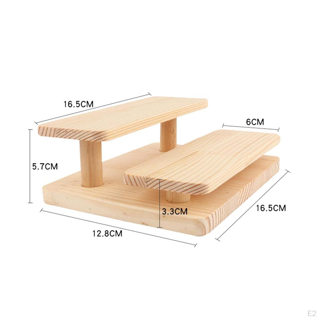 Display Riser Storage Organizer Cupcakes Holder Showcase Fixtures Wood Shelf Shelves for