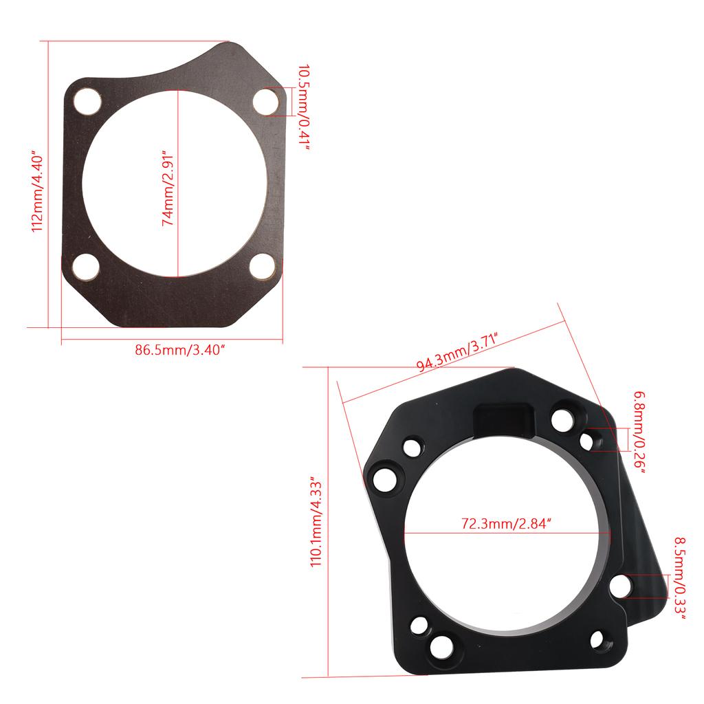 Throttle Body Adapter K ( PRB ) To K ( RBC )  For Honda Acura K20 K24 Engine