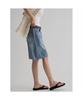 Knee-Length Denim Shorts Sky Blue