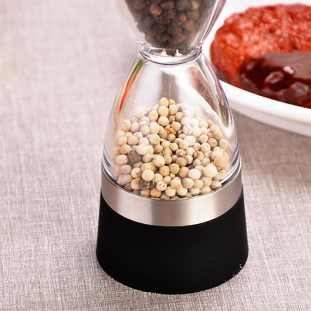 Molinillo de Pimienta Sal Acero Inoxidable Herramientas de Cocina Molinillo Doble de Plástico