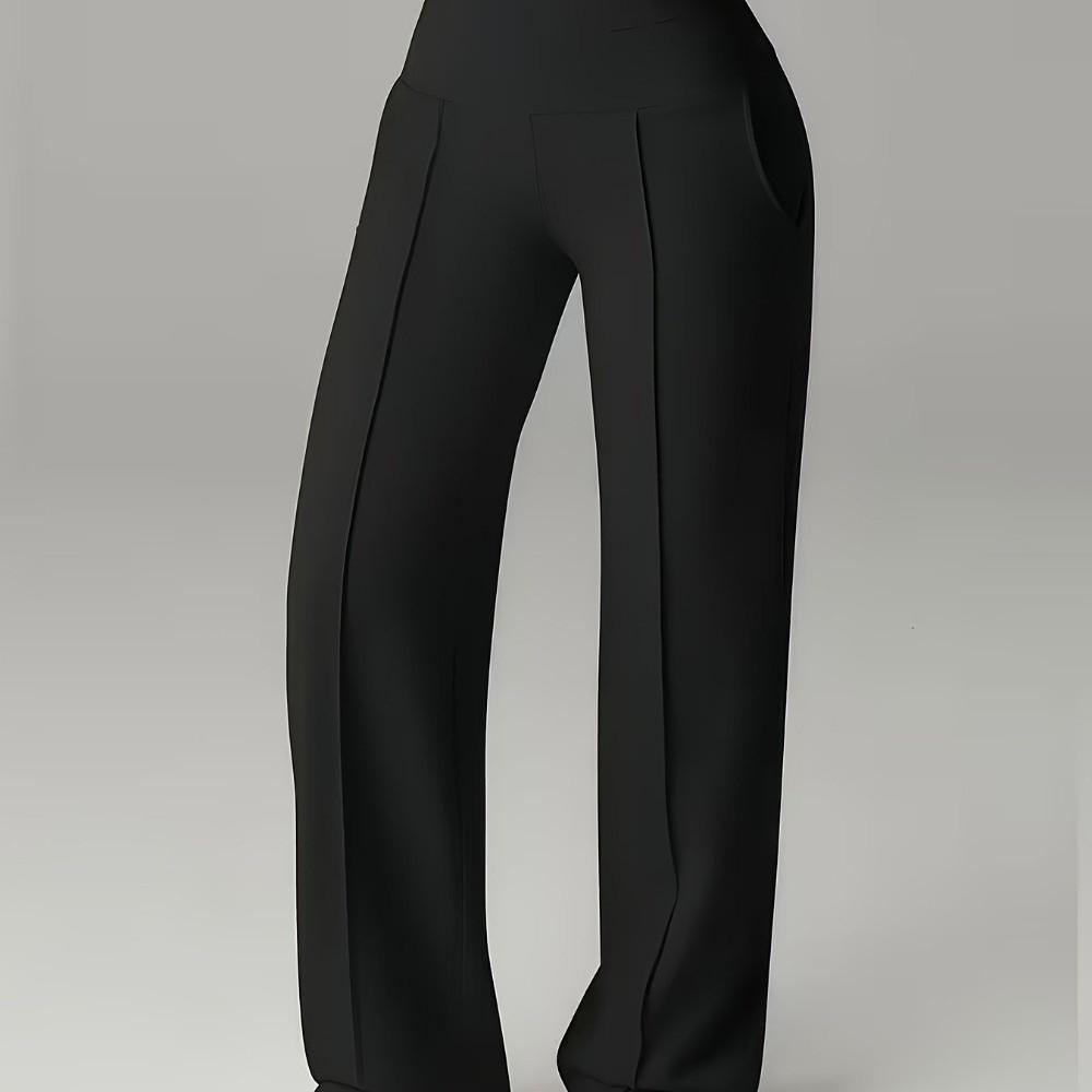 With Pockets Quick-Dry Joggers Loose High-Waist Leggings Leisure Straight Wide-Leg Pants Fitness