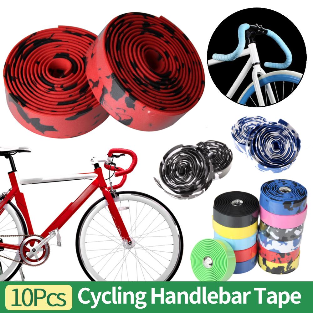 10Pcs 3x200CM Cycling Handlebar Tape Shock Absorbing Road Bike Handlebar Strap Sweat Absorption Non-Slip Bicycle Handlebar Tape