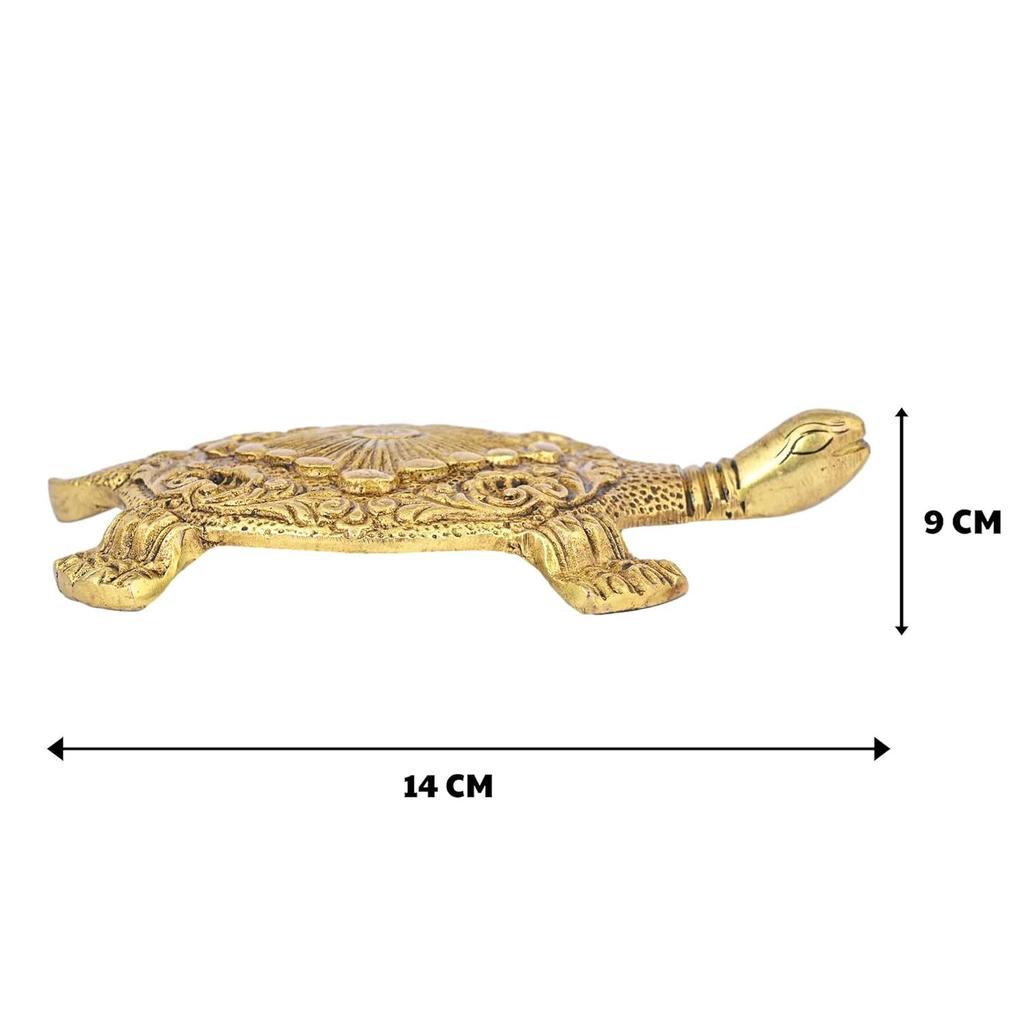 Antique Brass Turtle Showpiece for Good Luck, Prosperity & Vastu Positive Energy | Elegant Home, Office & Pooja Décor Gift