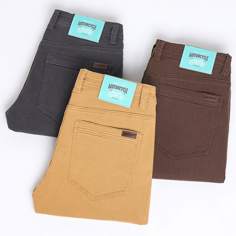 Lightweight luxury denim trousers for men Straight-leg stretch solid colour summer lightweight new style Casual long trousers
