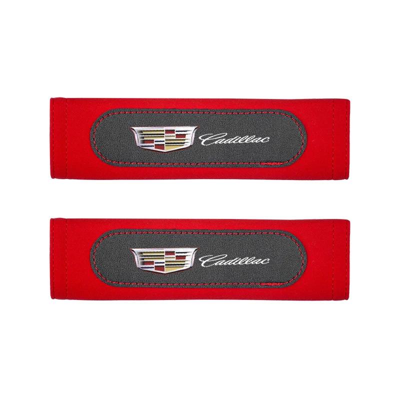 

Suede Car Seat Belt Cover Shoulder Protection Pads for Cadillac Escalade CTS ATS SRX BLS XT4 XT5 XT6 STS XTS SLR XLR CT4 CT5 CT6 червоний