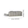 Canvas Stationery Storage Bag Checkered Stripe Pencil Case New Pen Bag  Universal