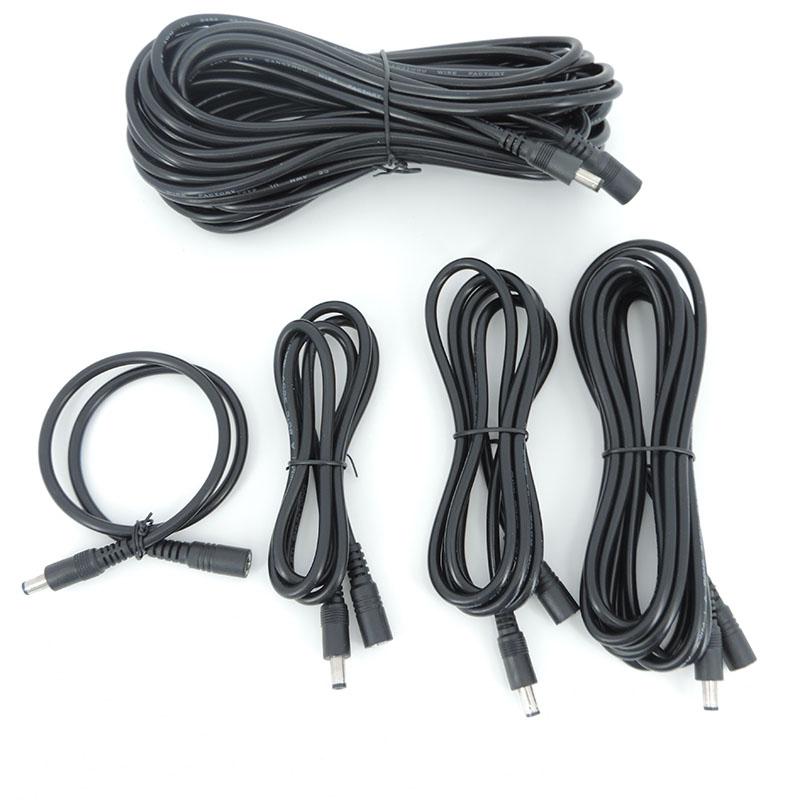 DC Female To Male Plug Extension Connector Cable 0.5/1.5m/2M/3/5m/10m 2.1mmx5.5mm  for 12V Power Adapter Cord CCTV Camera Strip