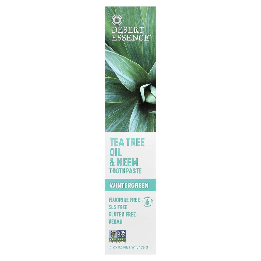 Tea Tree Oil & Neem Toothpaste, Wintergreen, 6.25 Oz (176 G)