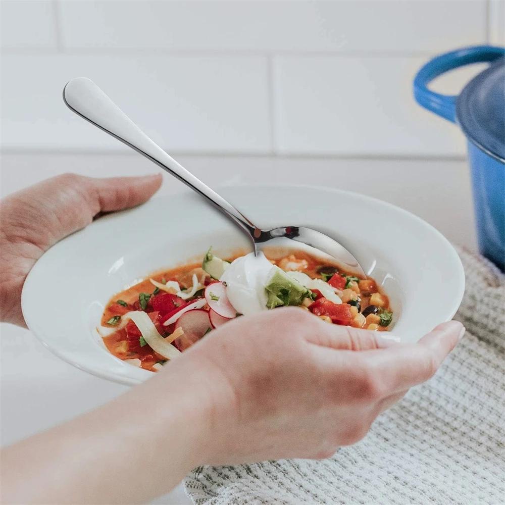 6/12/24PCS Stainless Steel TeaSpoons Cutlery Set Creative Coffee Spoon For Ice Cream Cake Dessert Scoop Tableware Dinnerware Set