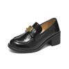 Thick Heel New Spring British Style Retro Small Leather Shoes High Heel Commuter Shoes