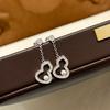 New Vintage 100% Pure 925 Sterling Silver Earrings Pave Zircconia Tassel Pearl Gourd Shape Eardrop For Women Luxury Fine Jewelry