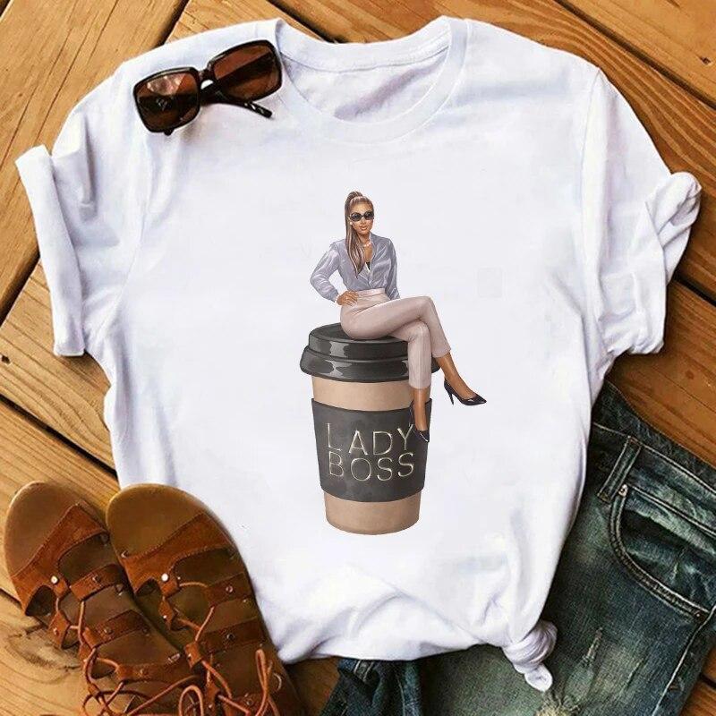 LADY STYLE Woman Summer T Shirt Fashion Printing Art Tee Best Gift Y2K Style Female Clothes Young Girl Feel Cute Lady Tee