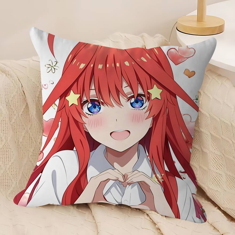 Anime N-Nakano-Itsuki Cushion Cover Inches Farmhouse Decor Home Throw Pillow Covers For Couch Decorations